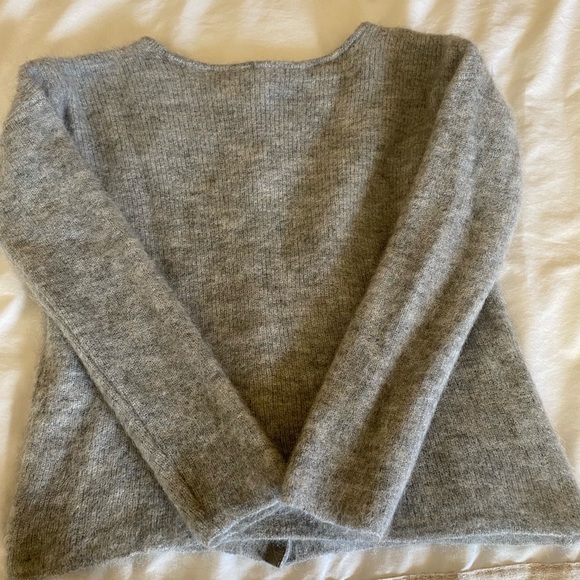 Sezane Gaspard Cardigan Super soft Mohair and Baby Alpaca Blend Lt Grey Size S - Picture 6 of 15